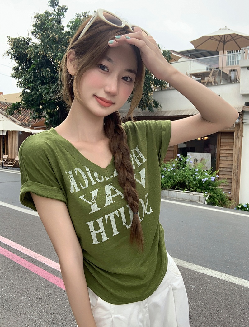 Summer short sleeve T-shirt spicegirl tops for women