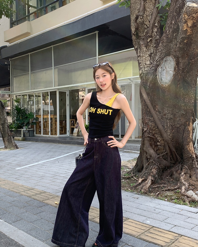 Niche wears outside short tops sling sleeveless vest