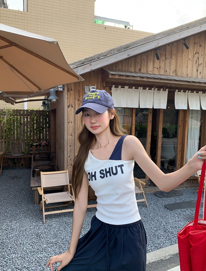Niche wears outside short tops sling sleeveless vest