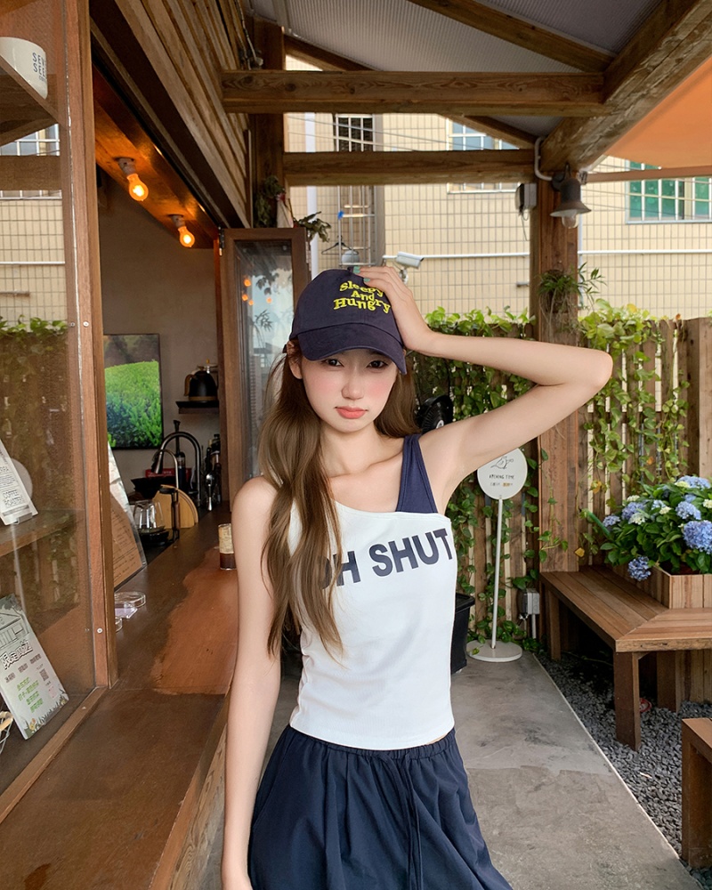 Niche wears outside short tops sling sleeveless vest