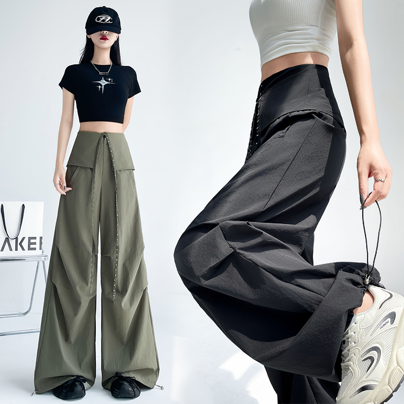 All-match work pants American style wide leg pants