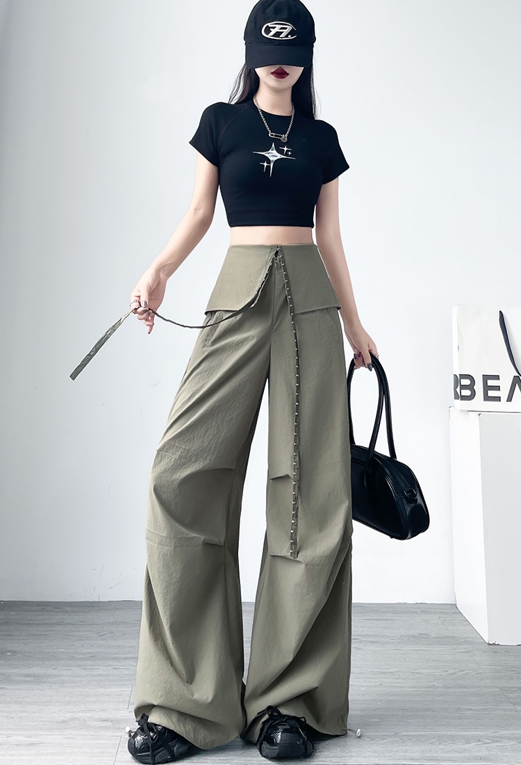 All-match work pants American style wide leg pants