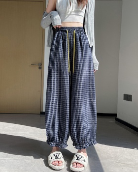 Bubble lantern casual pants lace slim pants for women