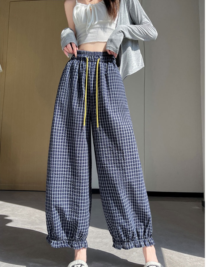 Bubble lantern casual pants lace slim pants for women