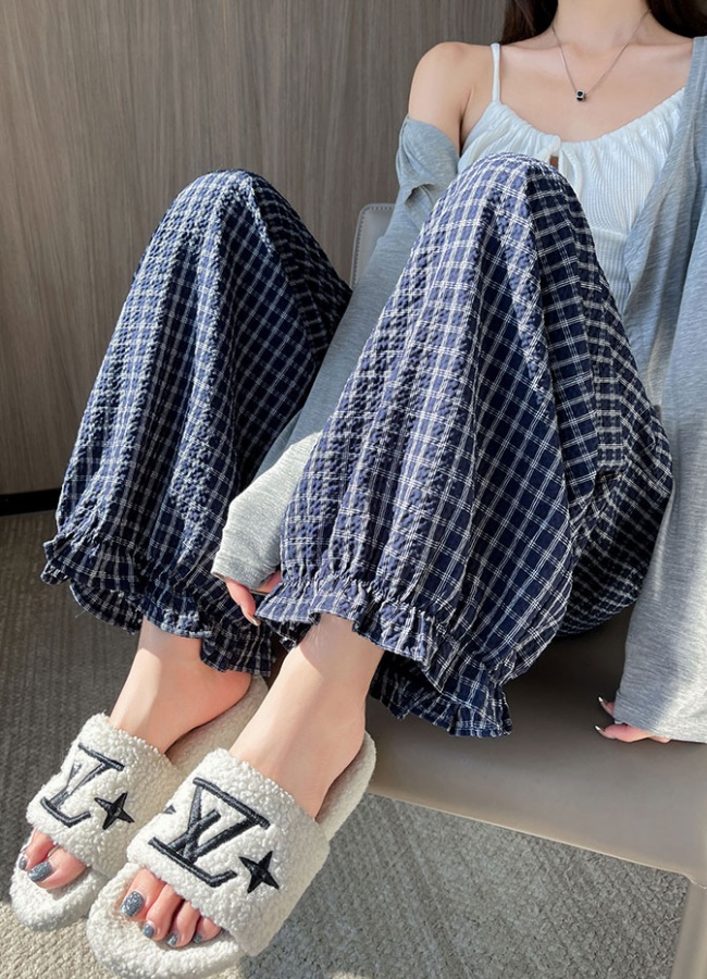 Bubble lantern casual pants lace slim pants for women
