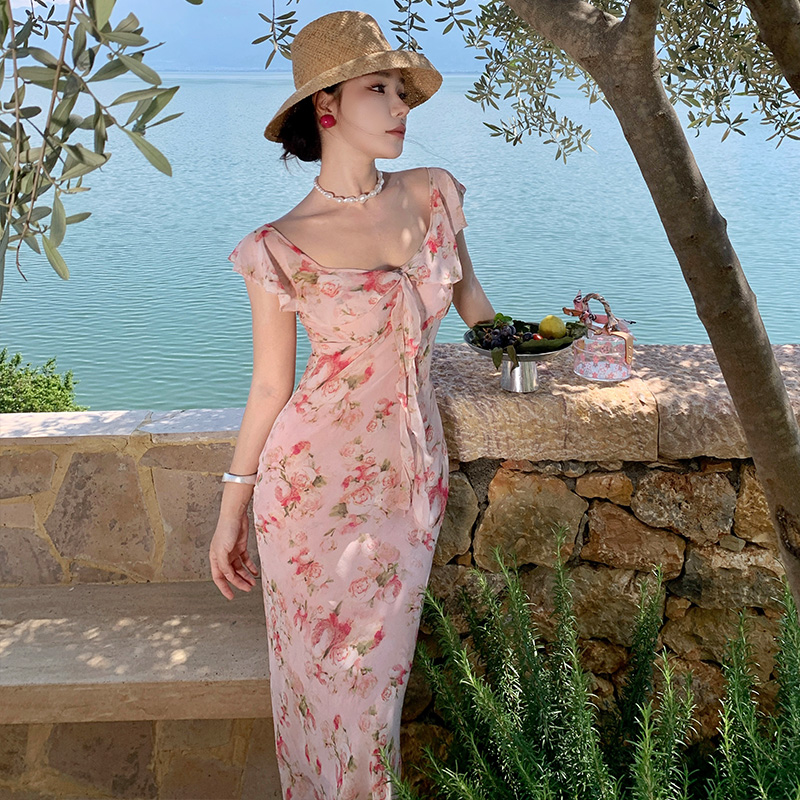 Was white sling sexy summer enticement tender dress