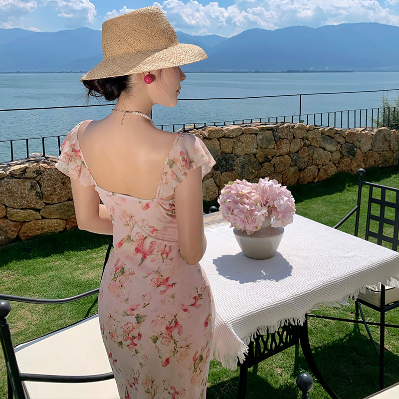 Was white sling sexy summer enticement tender dress