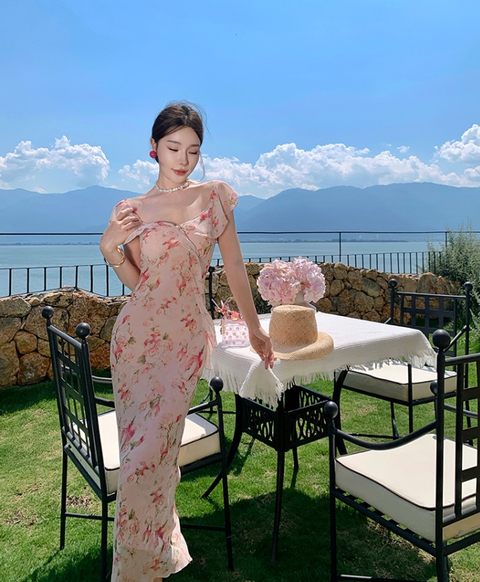 Was white sling sexy summer enticement tender dress