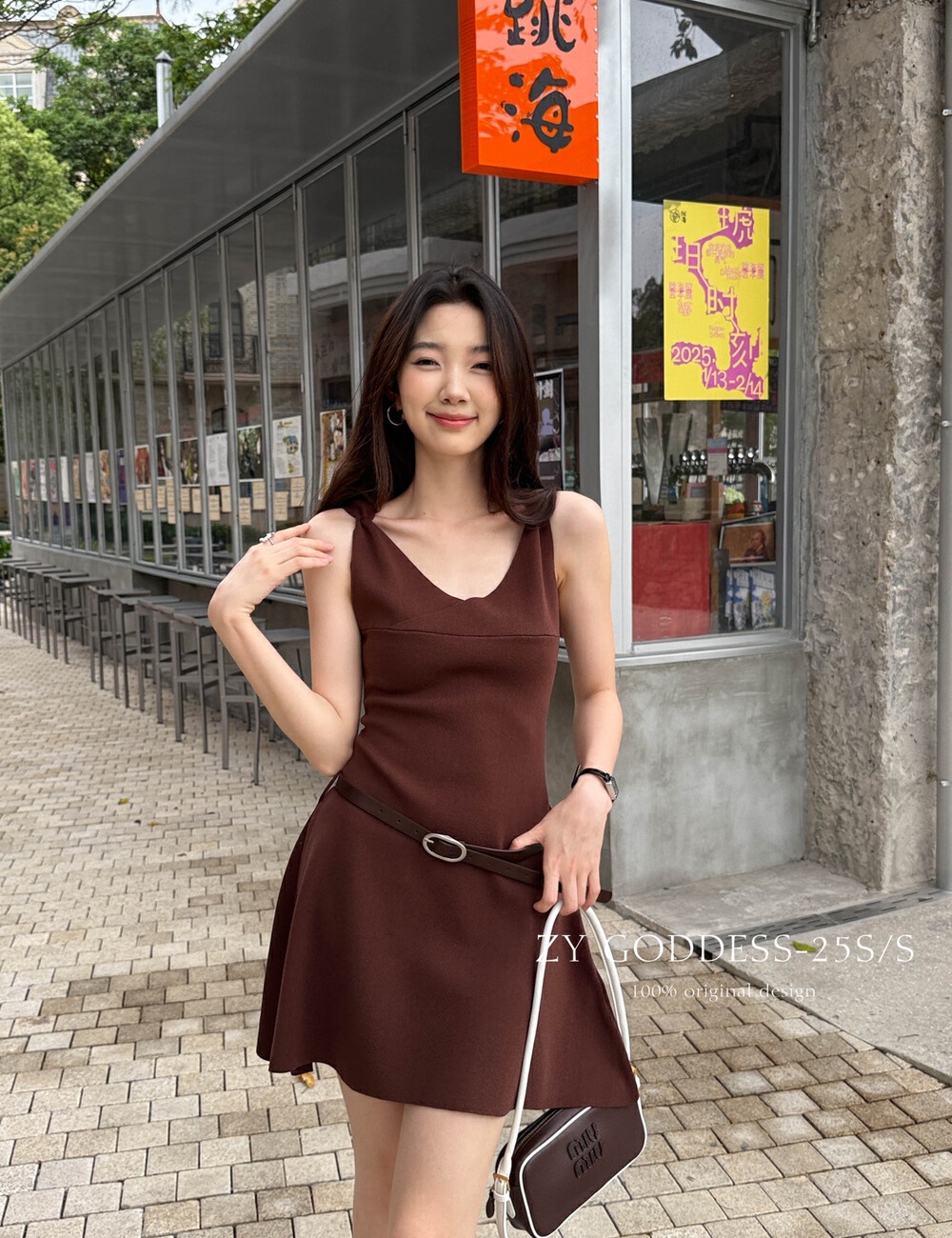 Enticement niche sleeveless dress pinched waist dress