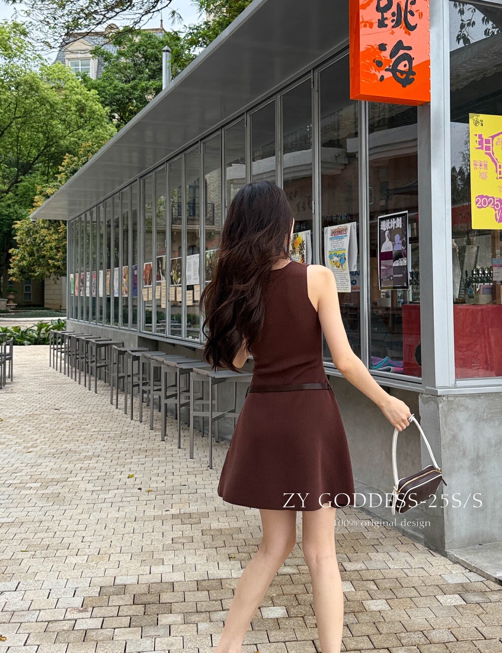 Enticement niche sleeveless dress pinched waist dress