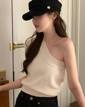 France style pinched waist sweater hypotenuse vest