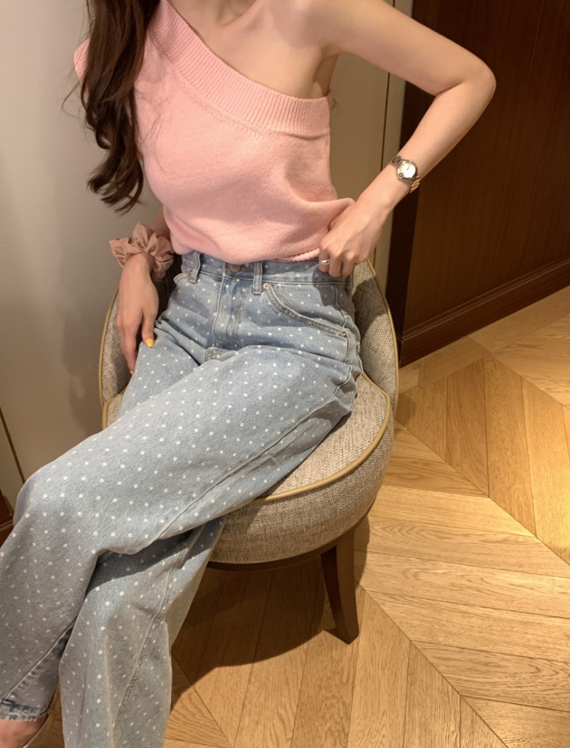 France style pinched waist sweater hypotenuse vest