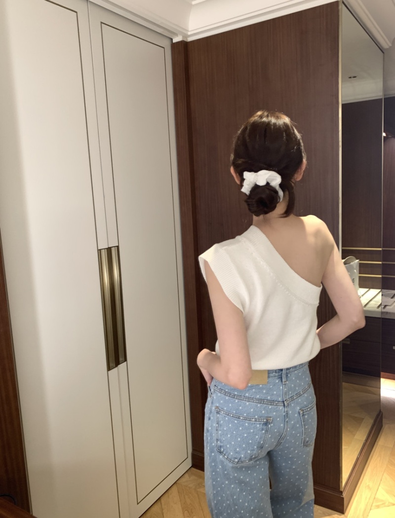 France style pinched waist sweater hypotenuse vest