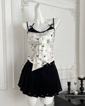 Slim sling halter tops enticement summer short skirt
