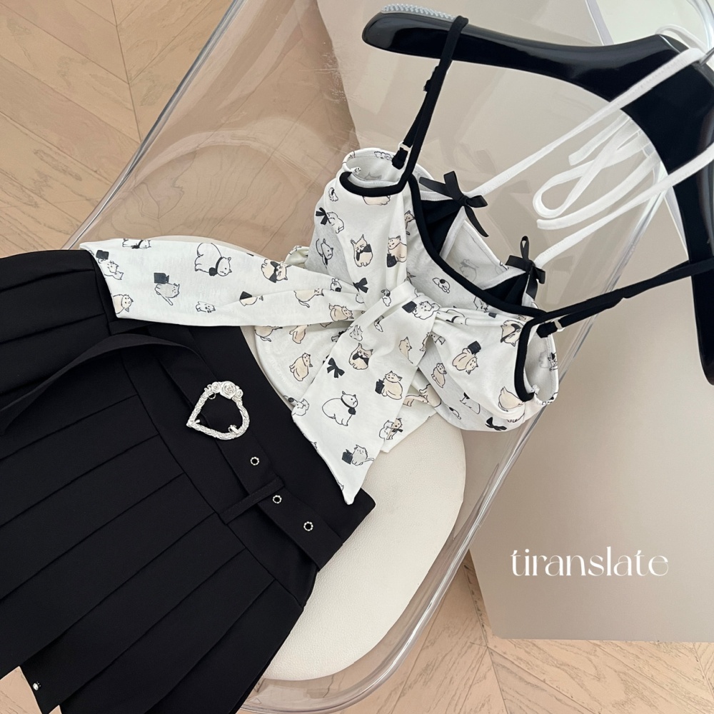 Slim sling halter tops enticement summer short skirt