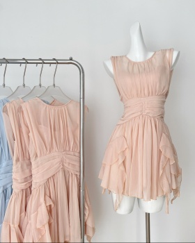 Sexy summer dress pinched waist T-back for women