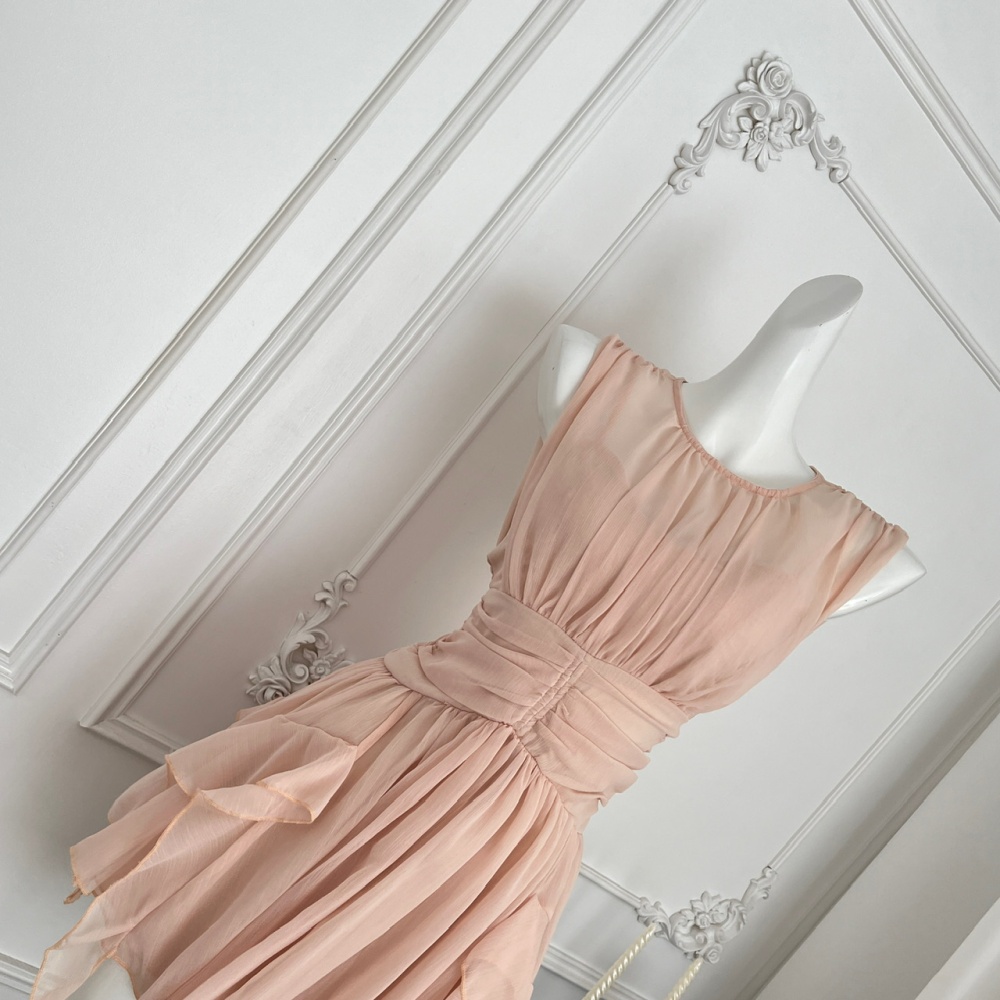Sexy summer dress pinched waist T-back for women