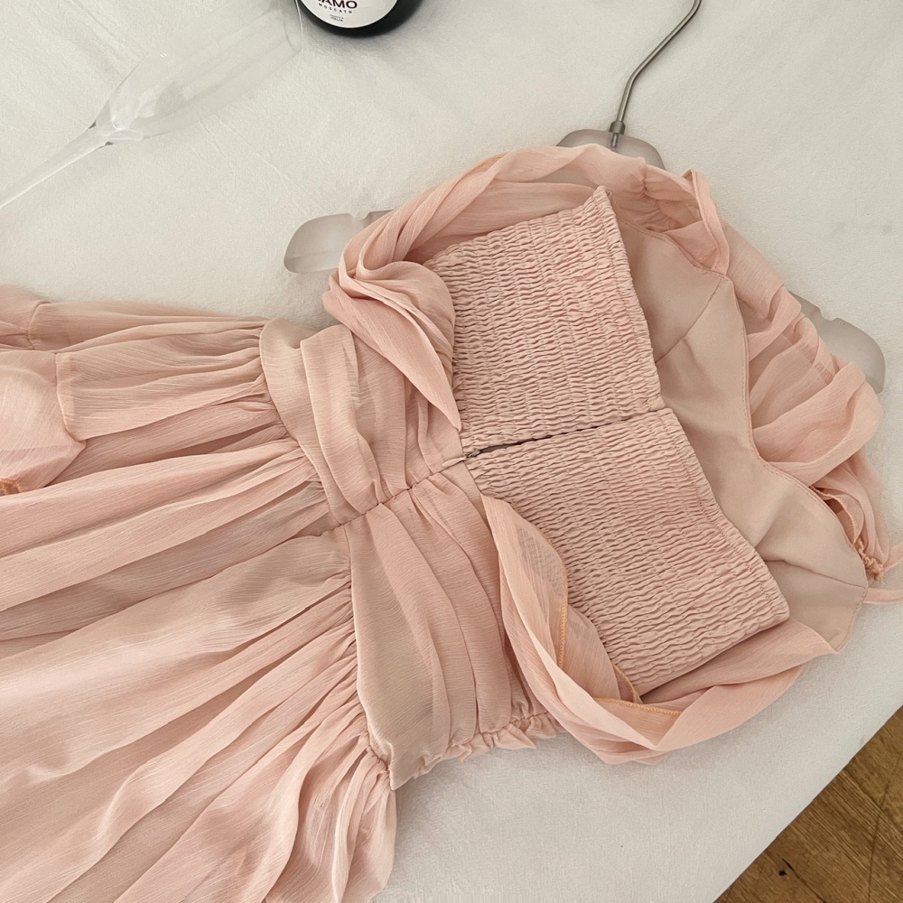 Sexy summer dress pinched waist T-back for women