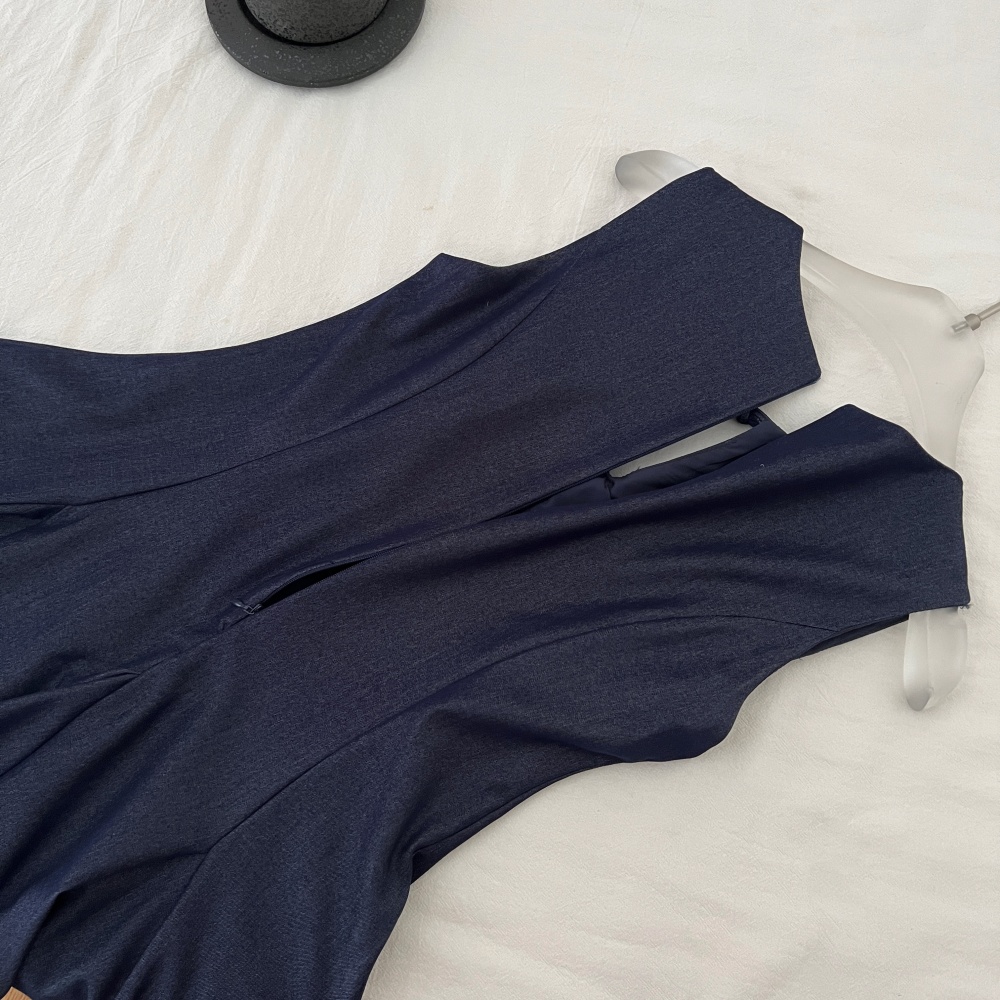 Pinched waist bow France style summer slim dress