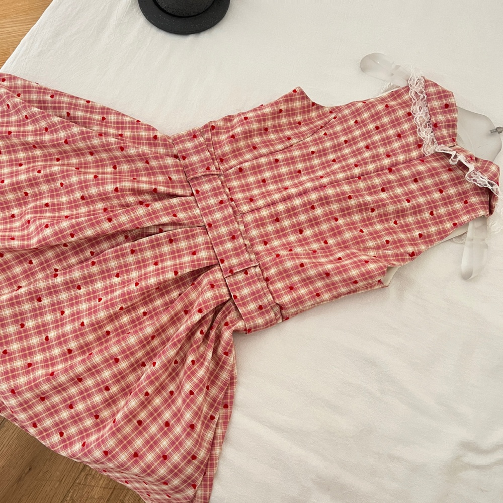 Halter bow red cell dress