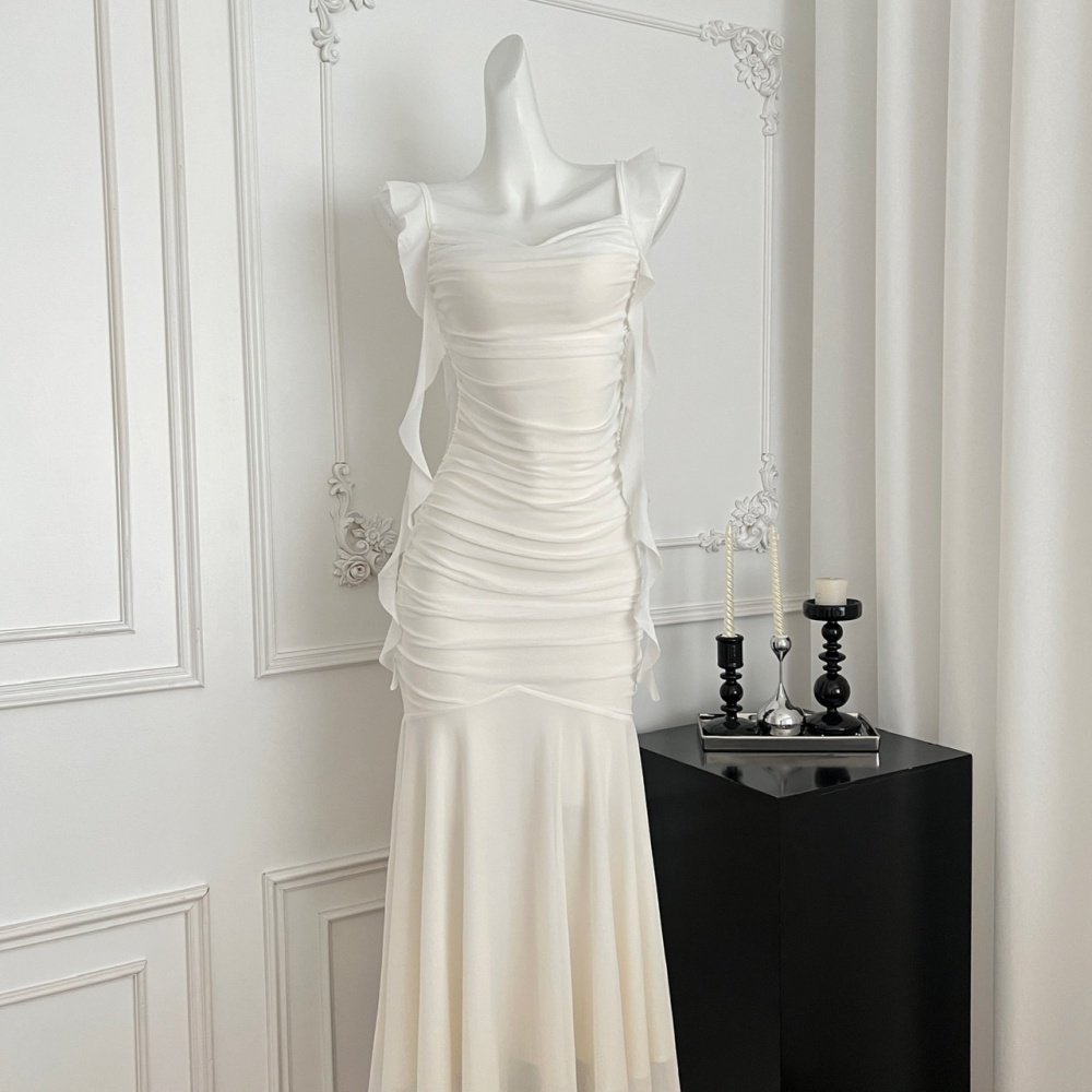 Stereoscopic slim mermaid chouzhe sling tender elegant dress