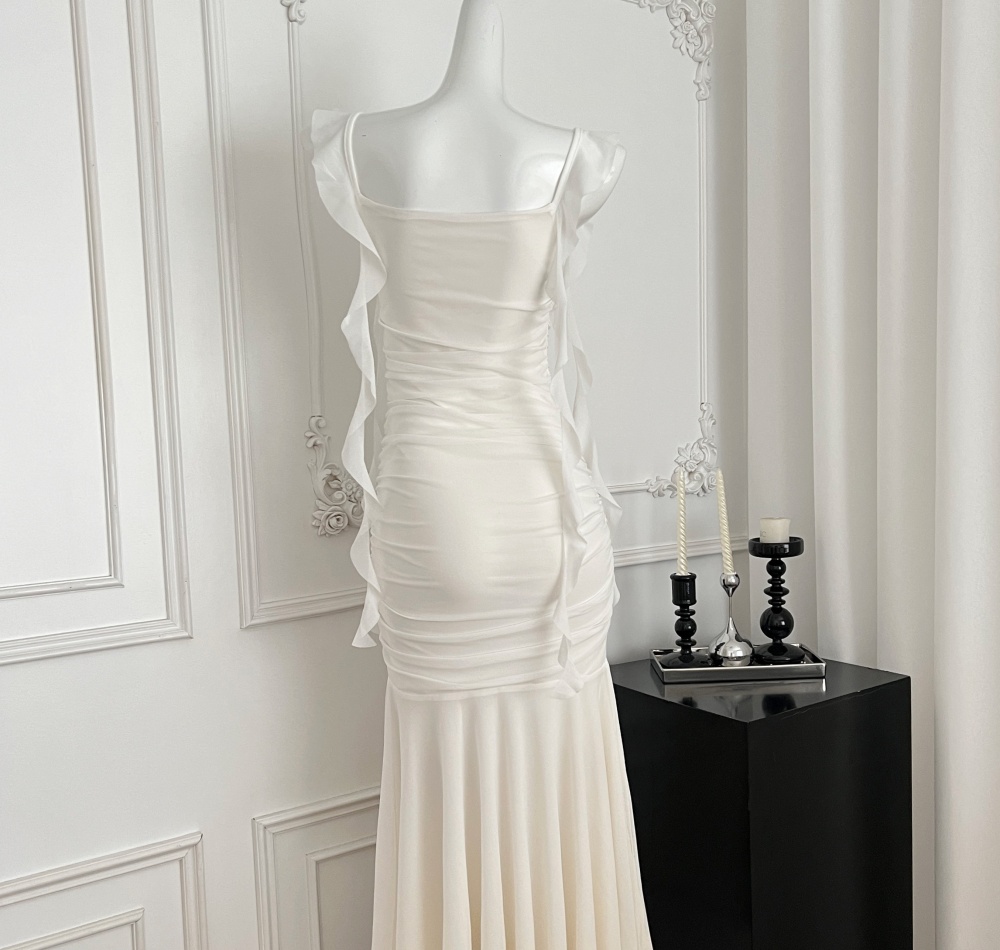 Stereoscopic slim mermaid chouzhe sling tender elegant dress