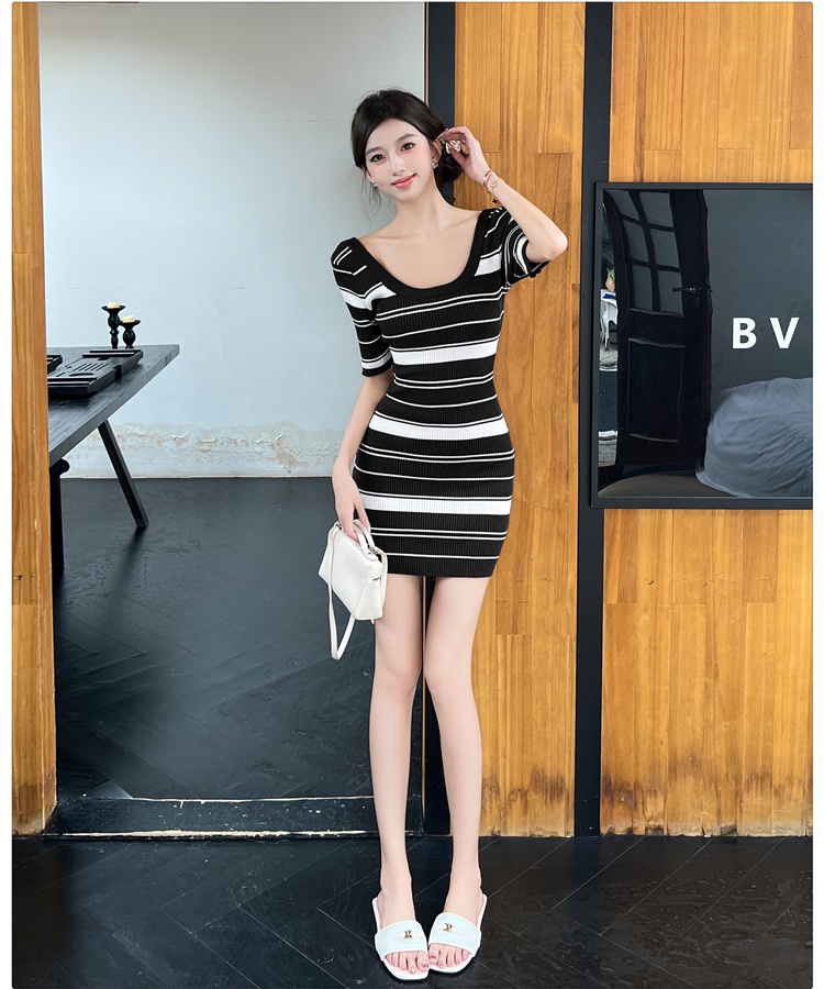 Summer halter dress knitted temperament T-back for women