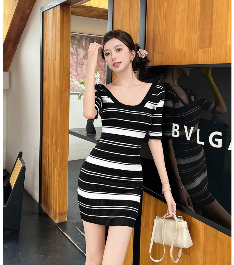 Summer halter dress knitted temperament T-back for women