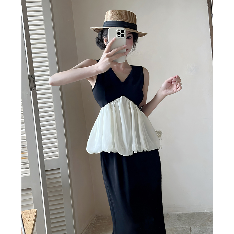 Fashion Casual skirt summer high waist vest 2pcs set