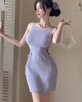 France style sleeveless summer dress ladies slim T-back