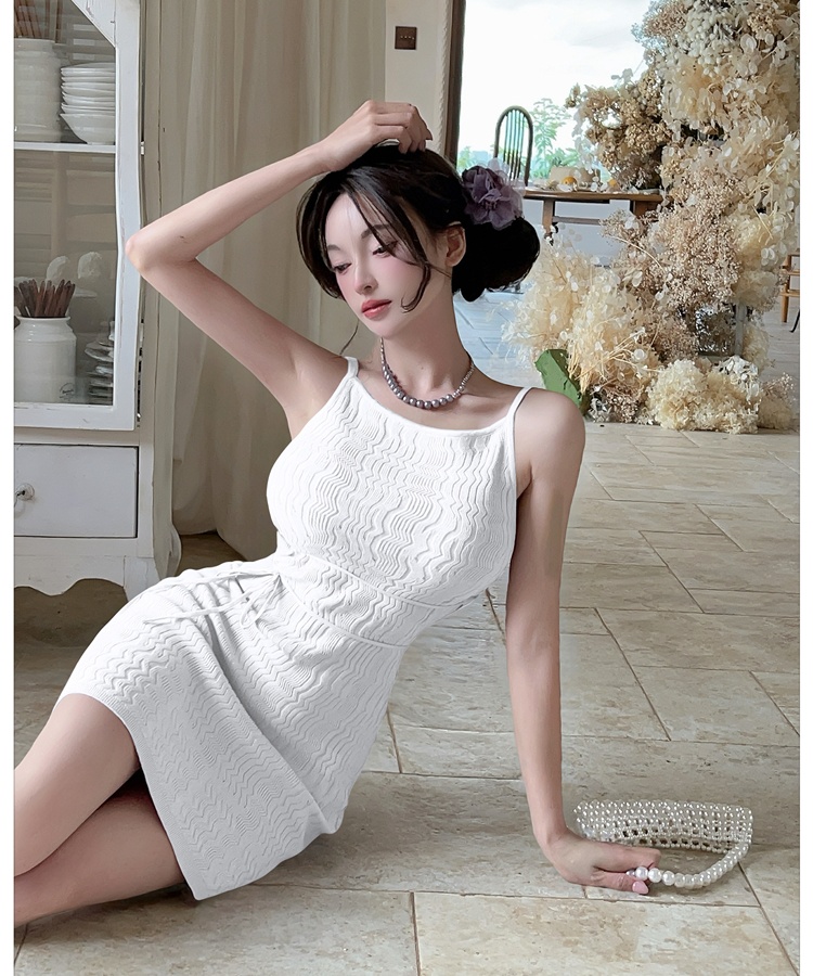 France style sleeveless summer dress ladies slim T-back