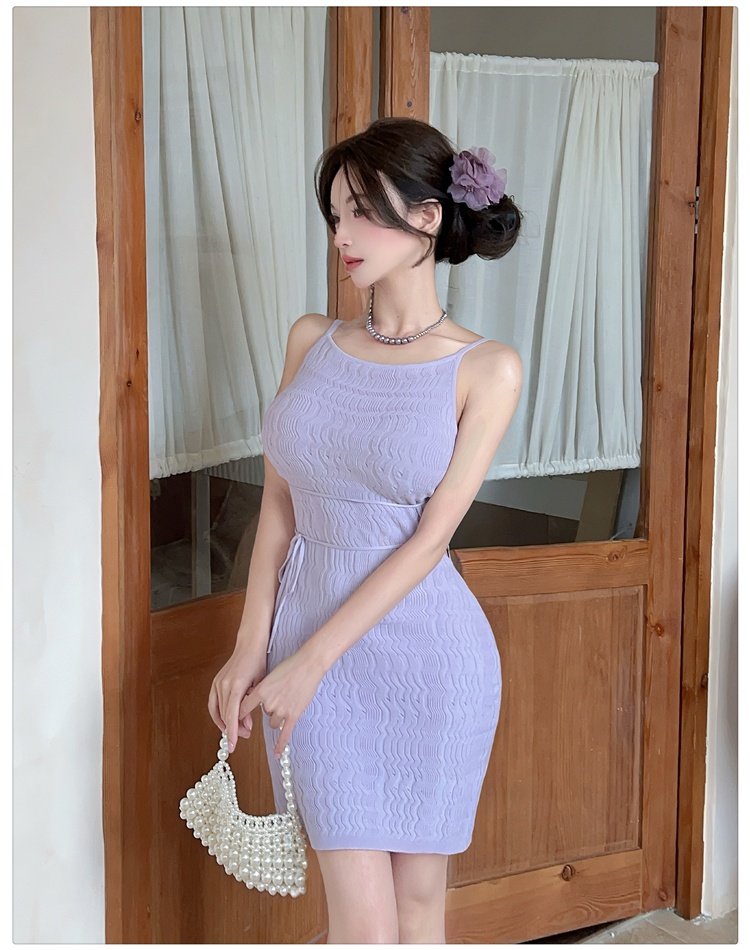 France style sleeveless summer dress ladies slim T-back