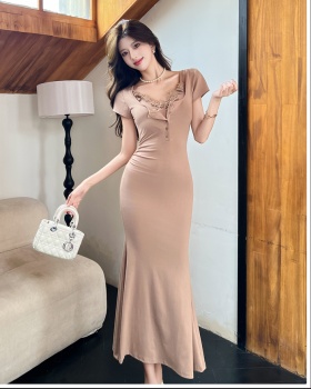 France style sling mermaid dress lace short sleeve underwear