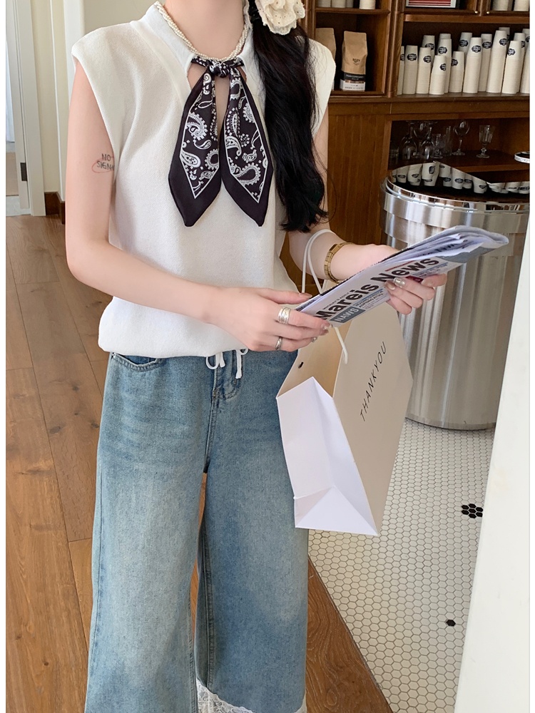 Niche V-neck vest sleeveless slim tops for women