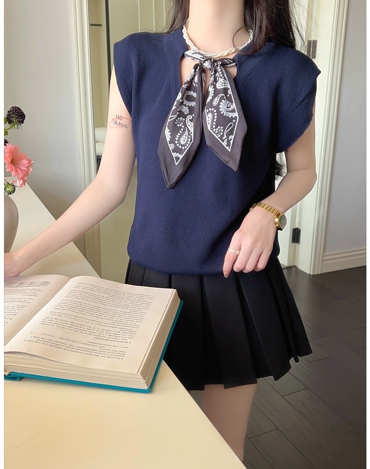 Niche V-neck vest sleeveless slim tops for women
