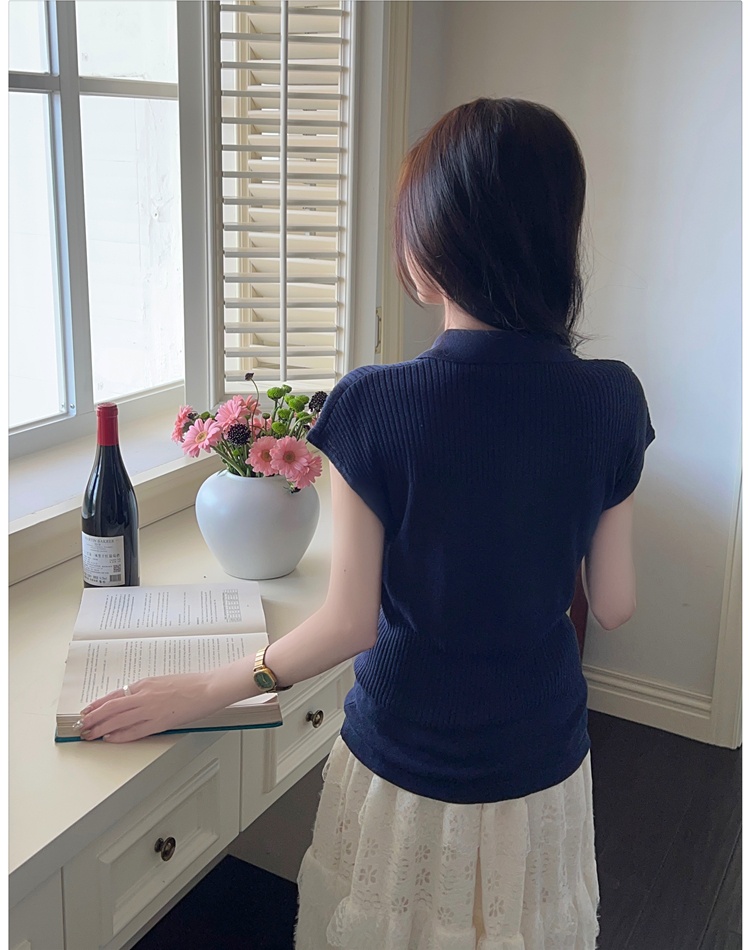 Slim summer scarves bow knitted tops for women