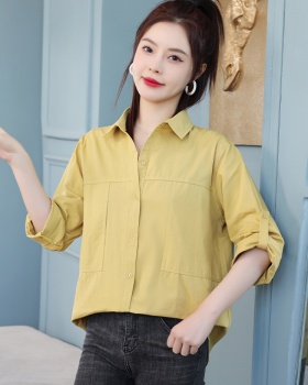 Lazy red tops Korean style Western style shirt for women