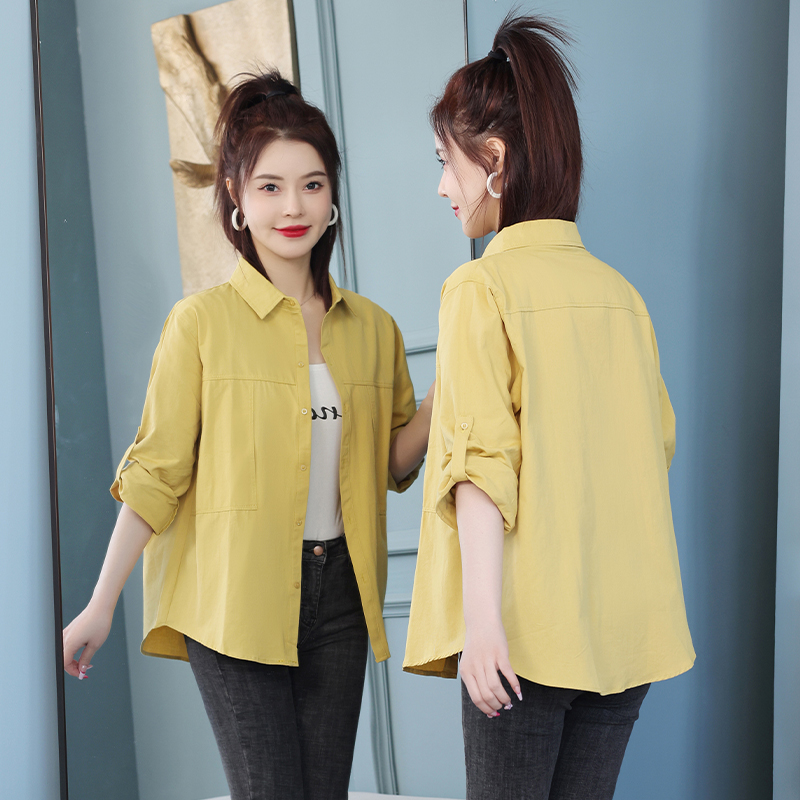 Lazy red tops Korean style Western style shirt for women
