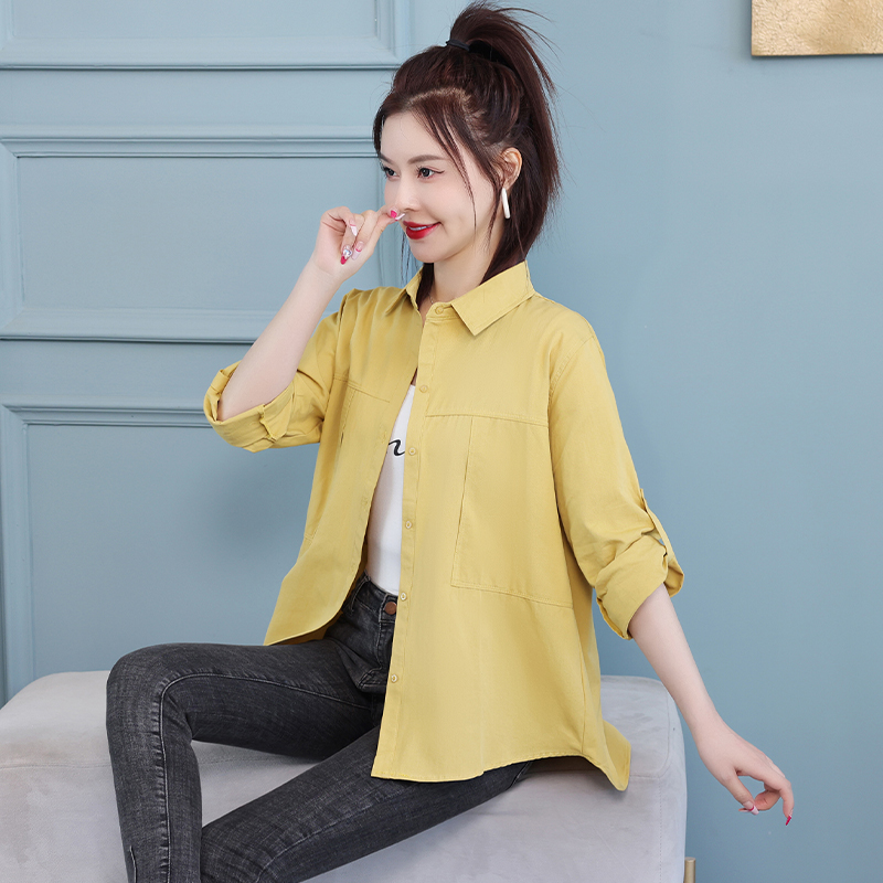 Lazy red tops Korean style Western style shirt for women