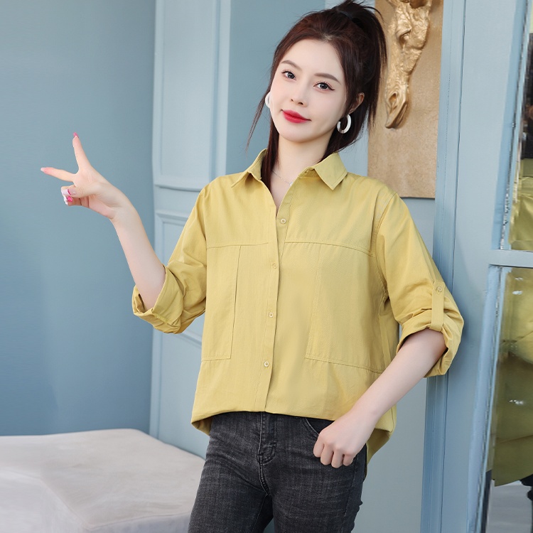 Lazy red tops Korean style Western style shirt for women