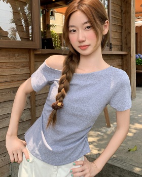 Fold tops pinched waist small shirt for women