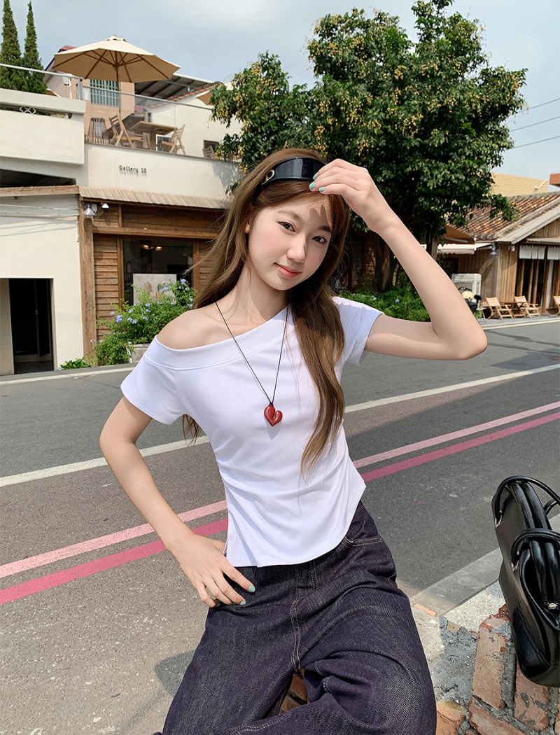 Fold tops pinched waist small shirt for women