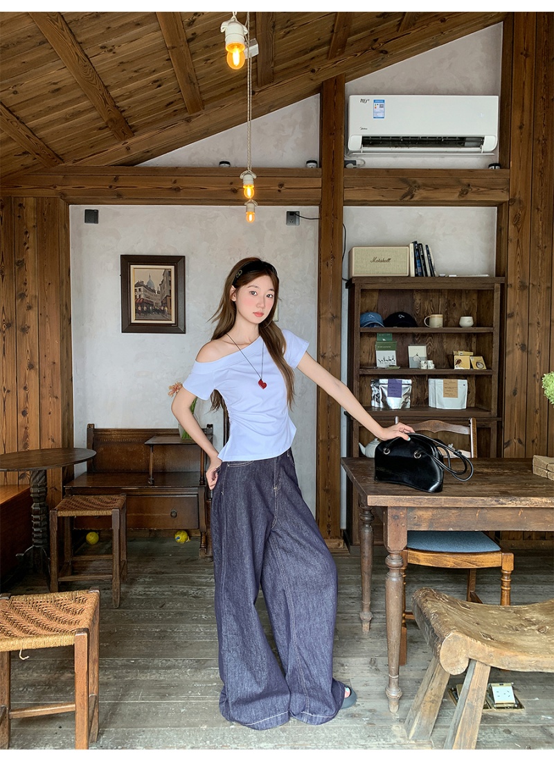 Fold tops pinched waist small shirt for women
