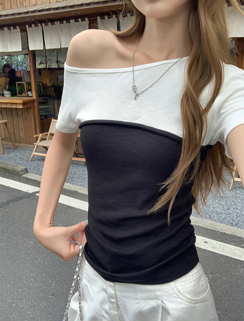 Short spicegirl tops mixed colors T-shirt for women