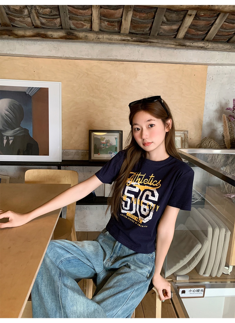 Short summer tops all-match short sleeve T-shirt for women