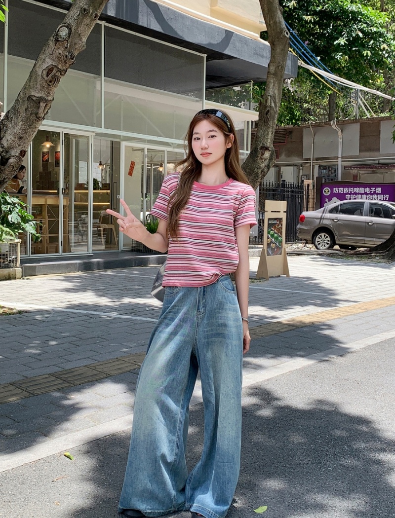 Slim short sleeve tops colors summer T-shirt for women