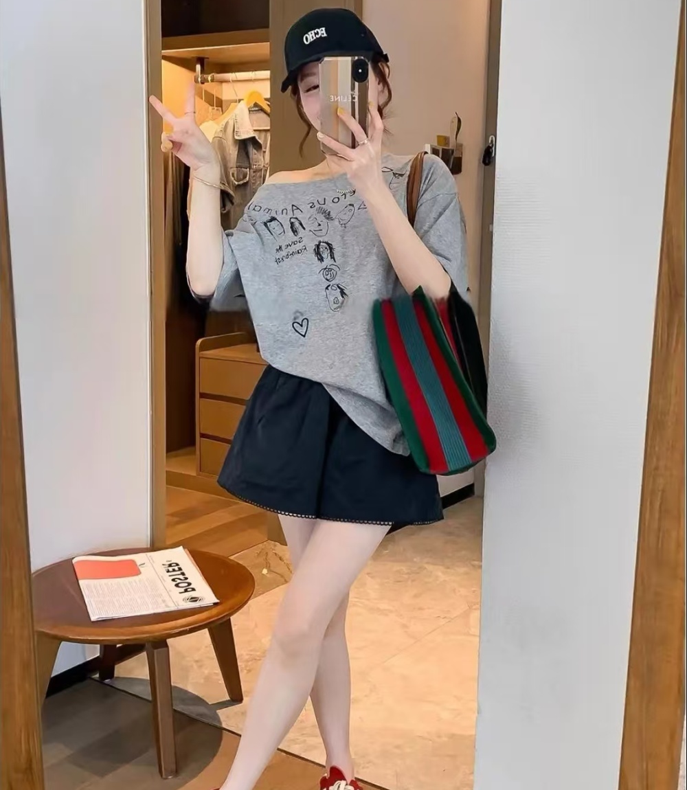 Straight shorts Casual wide leg pants for women