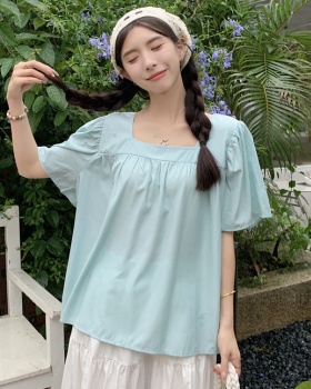 Trumpet sleeves tender doll shirt summer shirt for women
