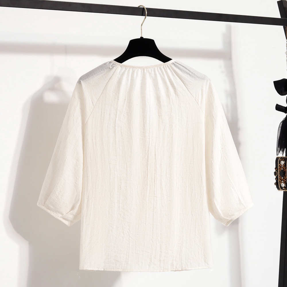 Lazy summer France style shirt short sleeve Casual tops