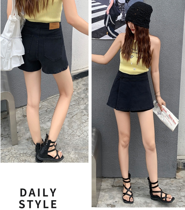 Slim A-line package hip jeans niche summer skirt for women